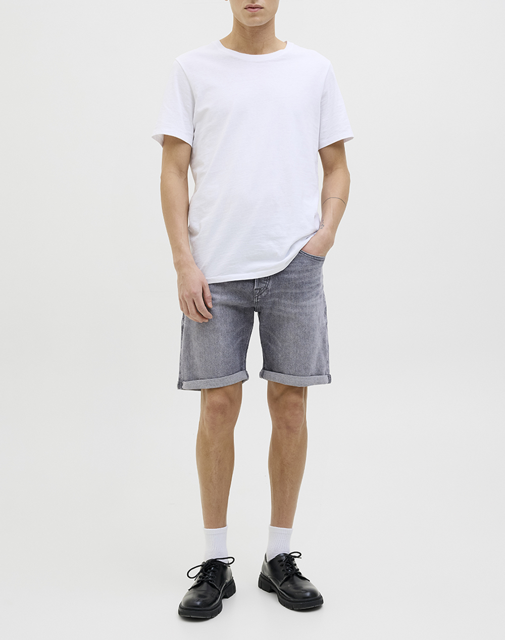 Jack Jones Jjirick Jjoriginal Shorts Am 360 Sn 12269612-Grey Denimam 362 Denimgray ανδρικά ρούχα Σορτς Βερμουδες Jeans Politikos Shop Πολιτικός