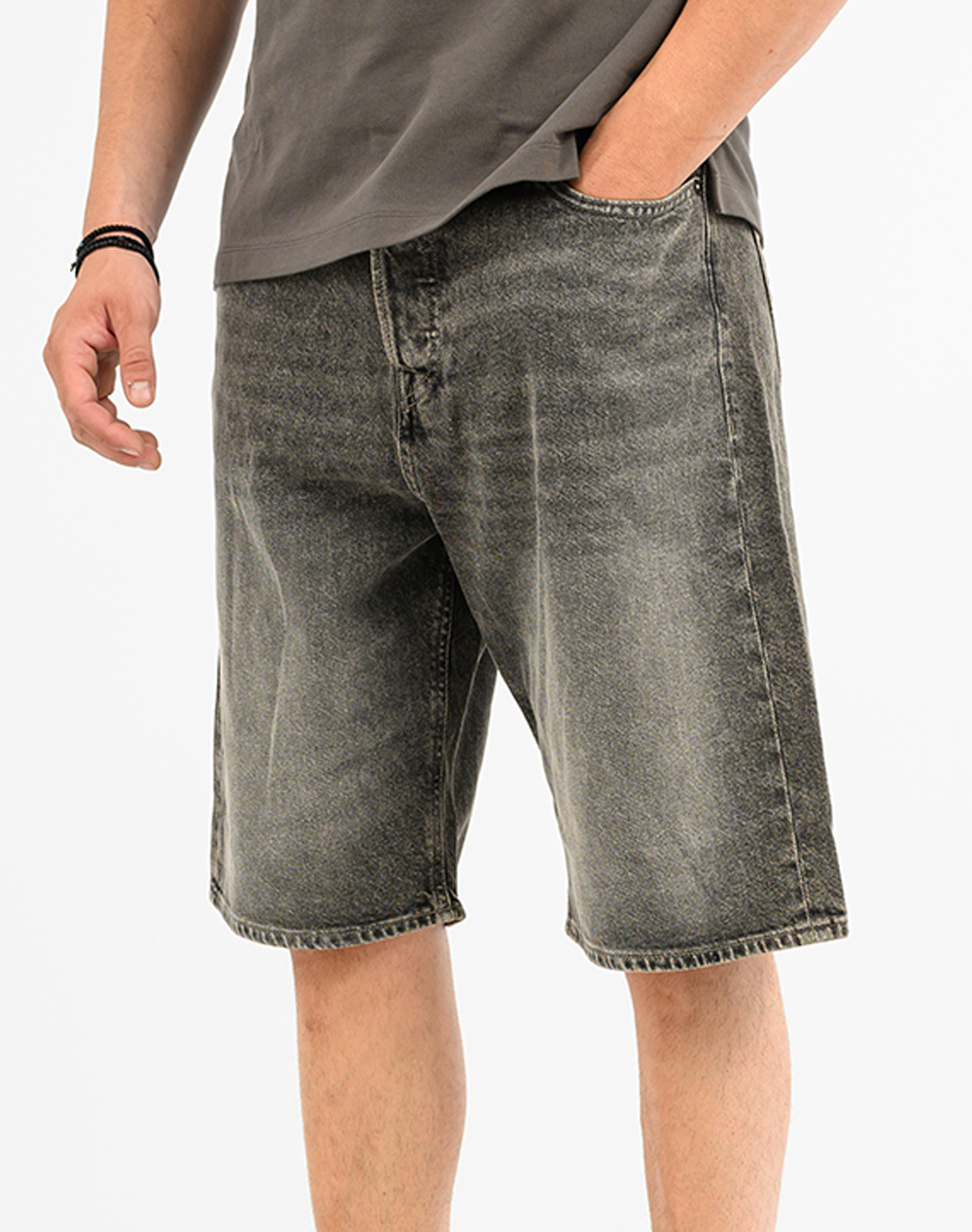 JACK&JONES JJIALEX JJORIGINAL SHORTS SQ 670 12293246-Grey Denim DenimGray