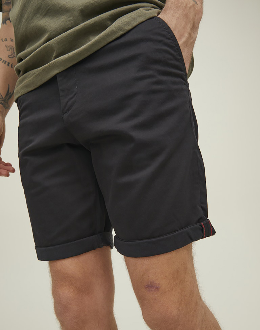 Jack Jones Jpstbowie Shorts Solid Reg Sn 12165604-Black Black ανδρικά ρούχα Σορτς Βερμουδες Chinos Politikos Shop Πολιτικός