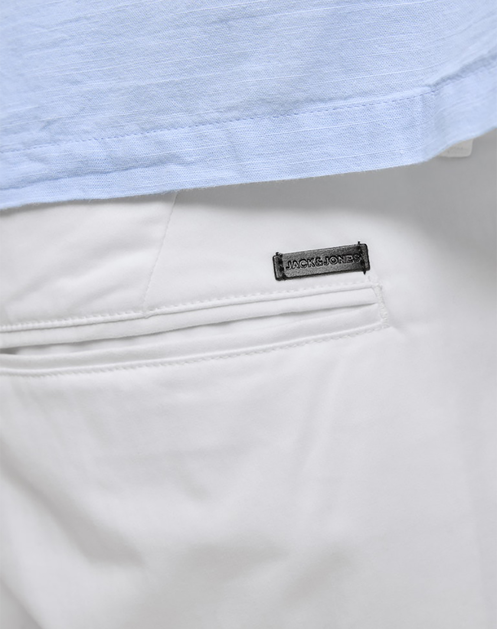 Jack Jones Jpstbowie Shorts Solid Reg Sn 12165604-White White ανδρικά ρούχα Σορτς Βερμουδες Chinos Politikos Shop Πολιτικός