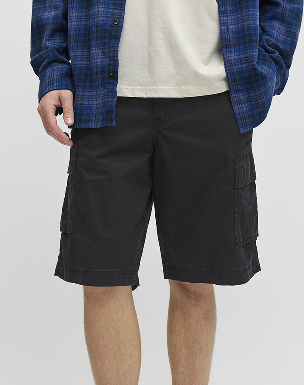 JACK&JONES JREBCORY CARGO SHORT MID SN 12291273-BLACK Black