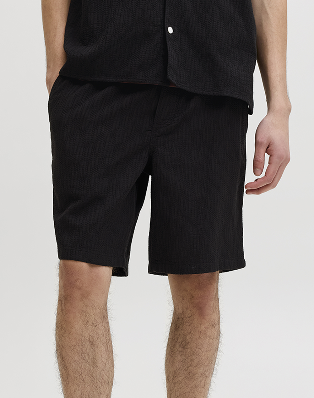 Jack&Jones Ανδρική Βερμούδα Jogger Μαύρο Βαμβάκι Οργανικό Βαμβάκι
