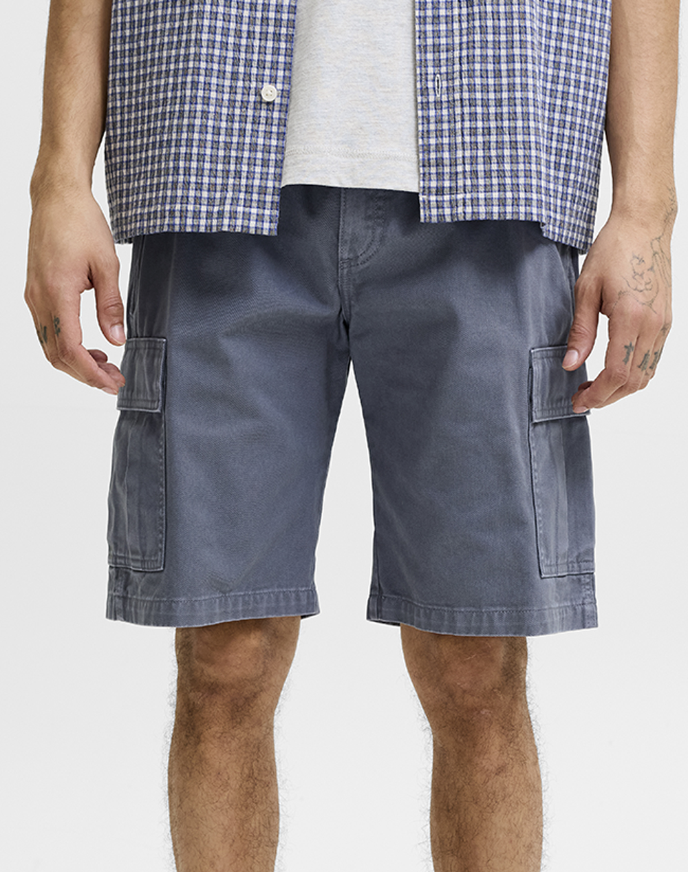 JACK&JONES * JPSTCOLE HUDSON BELTED CARGO SHORTS MID 12289335-Castlerock Mixed