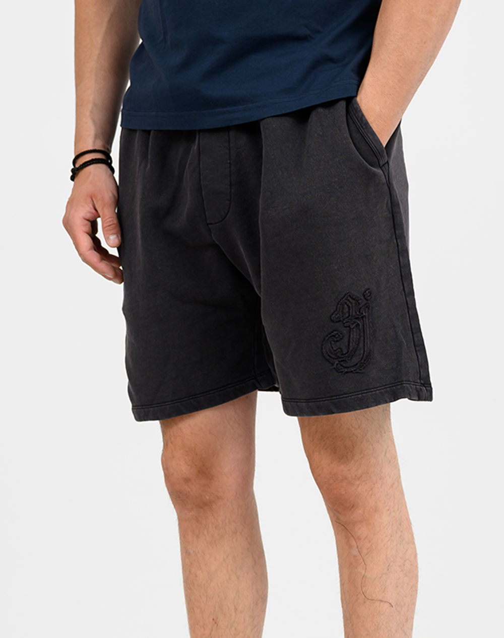 JACK&JONES JPSTBILL POP WASHED SWEAT SHORTS SRT 12296528-BLACK Black