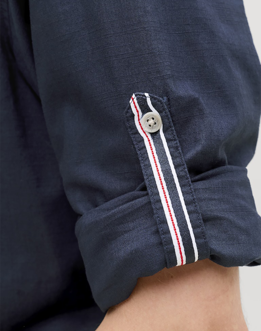 Jack Jones Jjhenry Slub Detail Shirt Ls 12289197-Navy Blazer Navyblue ανδρικά ρούχα πουκάμισα Politikos Shop Πολιτικός