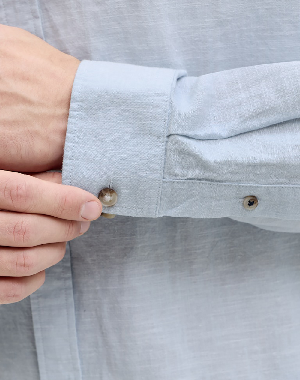 Jack Jones Jjesummer Linen Blend Shirt L S Sn 12289174-Celestial Blue Lightblue ανδρικά ρούχα πουκάμισα Politikos Shop Πολιτικός