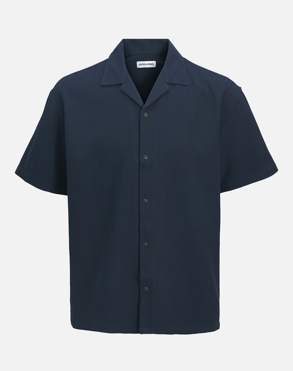 JACK&JONES JJGLOBAL WAFFLE RESORT SHIRT SS 12295551-Navy Blazer NavyBlue