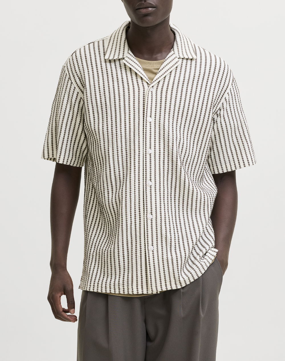 JACK & JONES JPRBLADOUGLAS JERSEY S/S SHIRT SN 12295636-Morel Biege