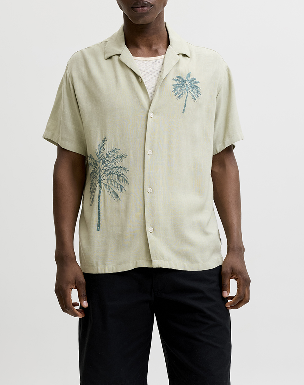 Jack Jones Jprblafred Placement S Shirt 12296413-Alfalfaregular Fit Mixed ανδρικά ρούχα πουκάμισα Politikos Shop Πολιτικός