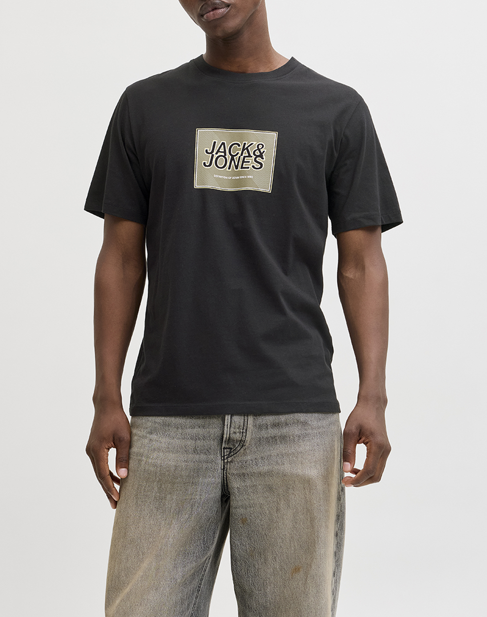 JACK&JONES JJRAIN TEE SS CREW NECK 12288097-BLACK Black