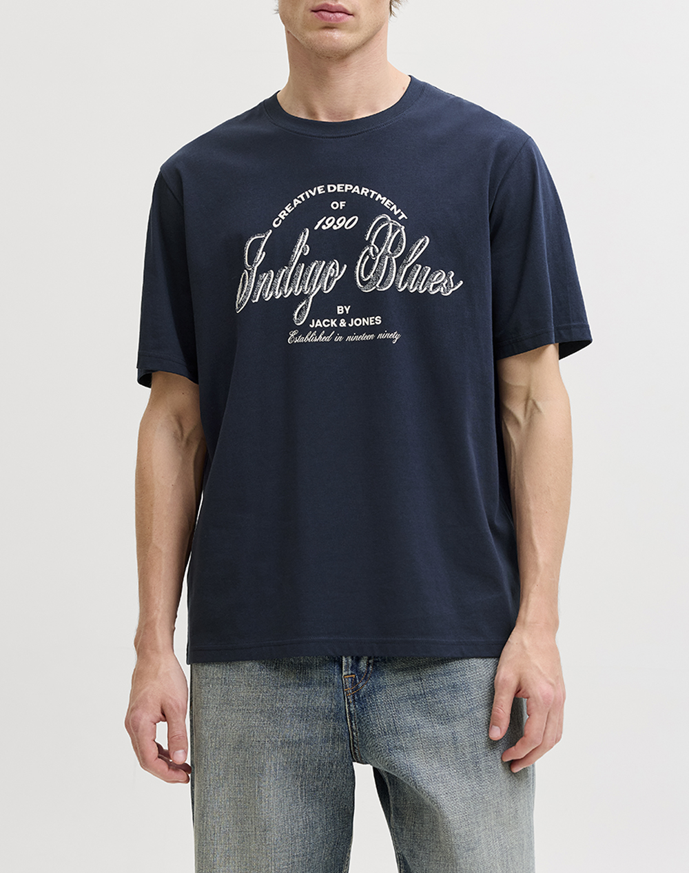 JACK&JONES JJEDENVER GRAPHIC TEE SS O-NECK SN 12291213-Navy Blazer NavyBlue