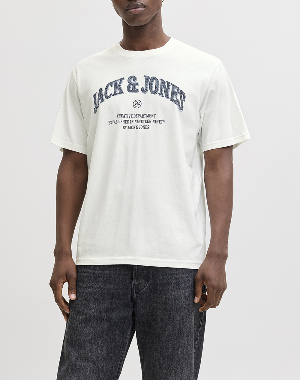 JACK&JONES JJEDENVER GRAPHIC TEE SS O-NECK SN 12291213-Cloud Dancer OffWhite