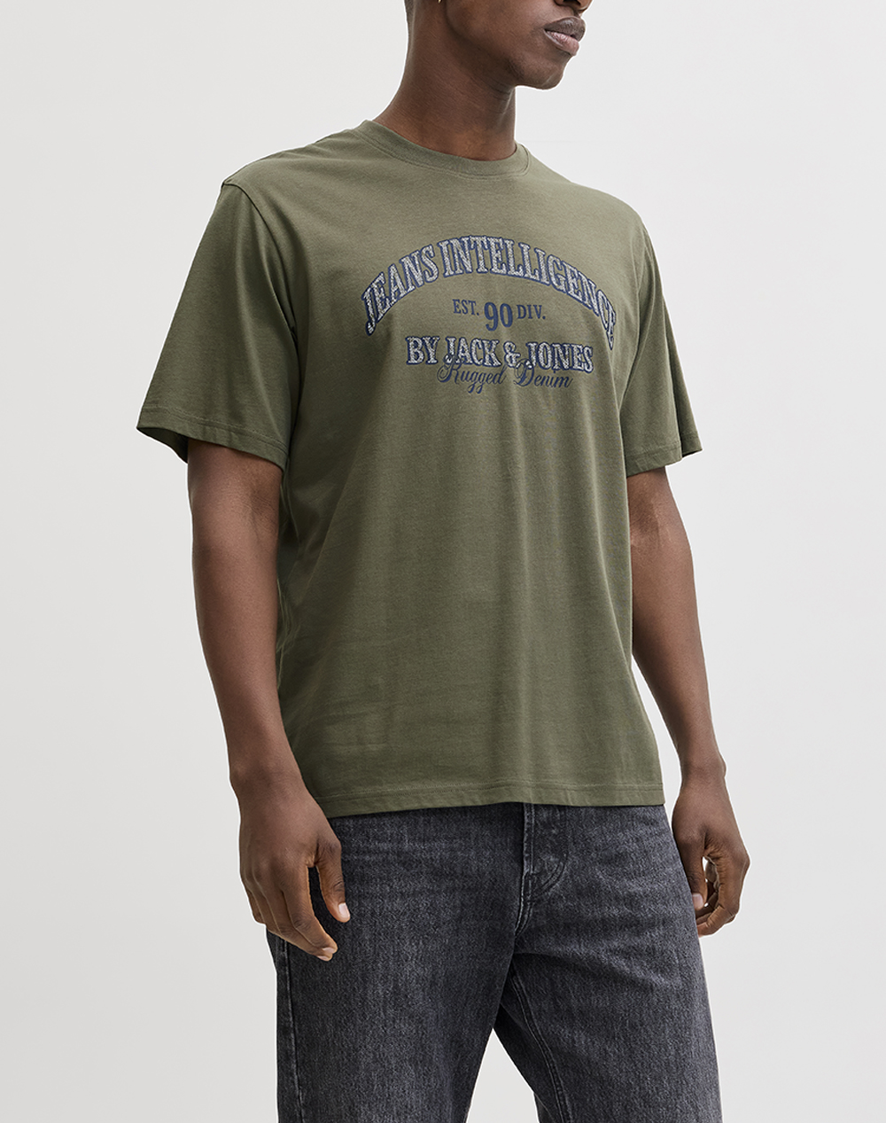 JACK&JONES JJEDENVER GRAPHIC TEE SS O-NECK SN 12291213-Dusty Olive Olive
