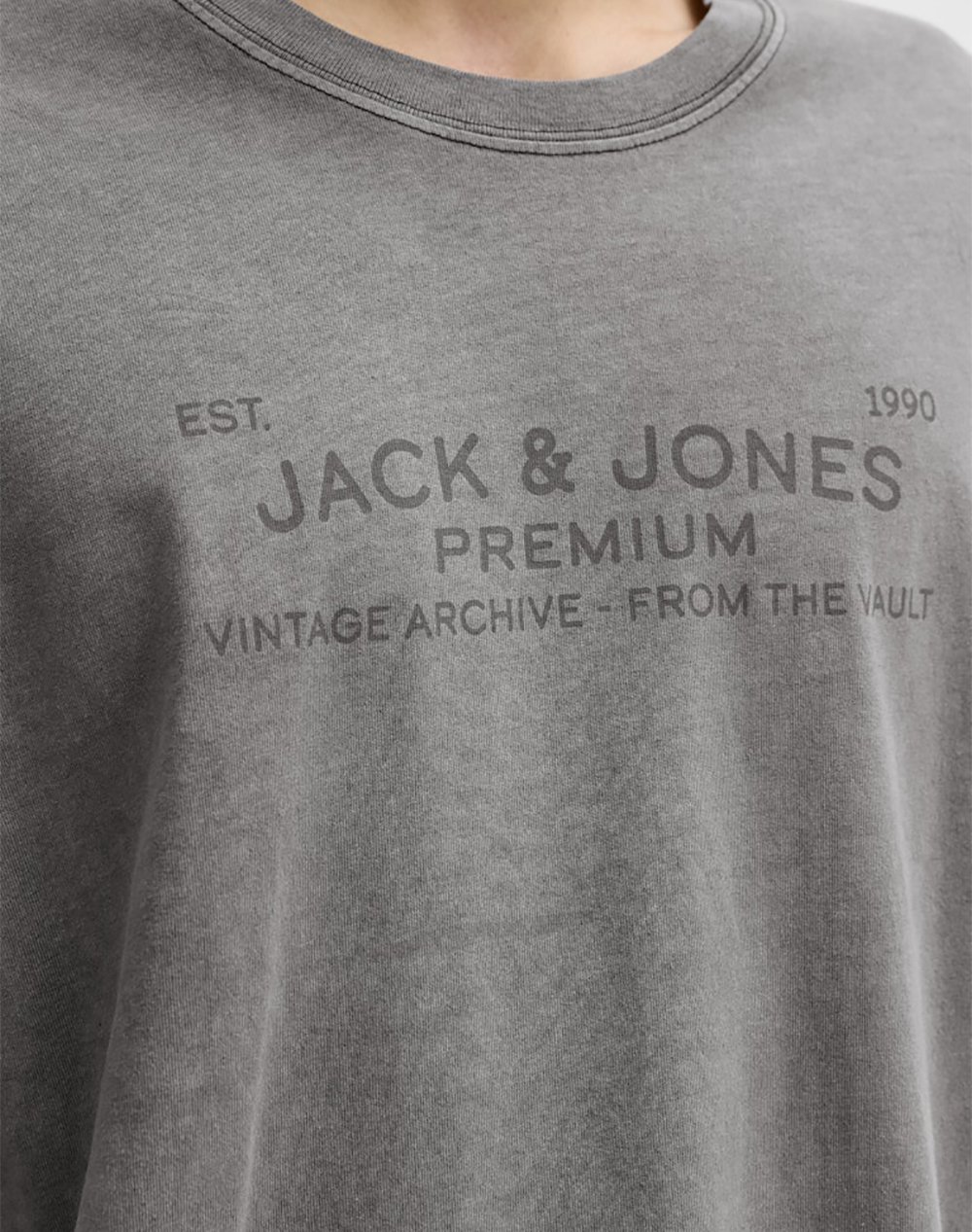 Jack Jones Jprbluaiden Ss Tee 12293014-Black Darkslategrey ανδρικά ρούχα μπλούζες T-Shirt Politikos Shop Πολιτικός