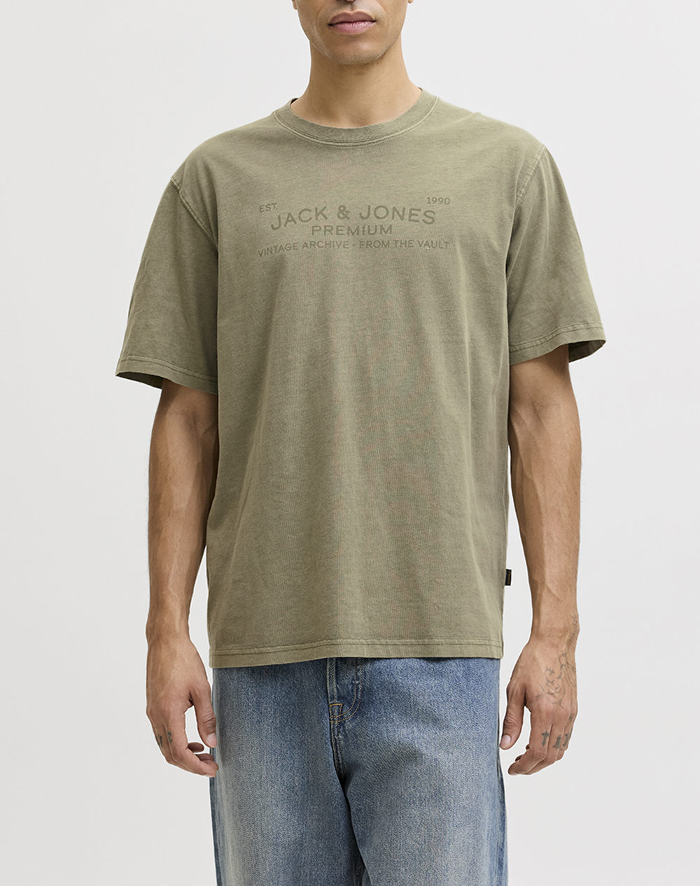 JACK&JONES JPRBLUAIDEN SS TEE 12293014-Winter Moss Khaki