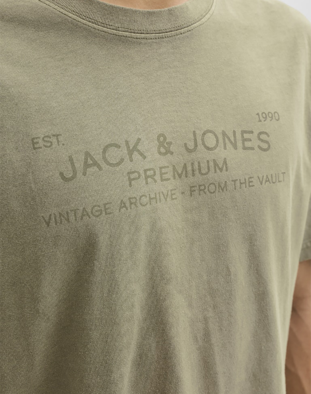 Jack Jones Jprbluaiden Ss Tee 12293014-Winter Moss Khaki ανδρικά ρούχα μπλούζες T-Shirt Politikos Shop Πολιτικός