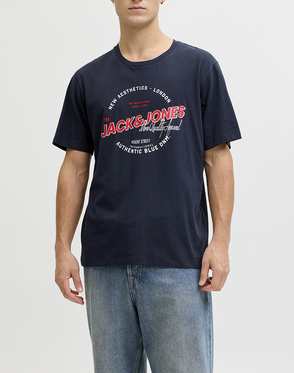 JACK&JONES JJELOGO TEE SS O-NECK 2 COL SS26 SN 12288016-Sky Captain DarkBlue