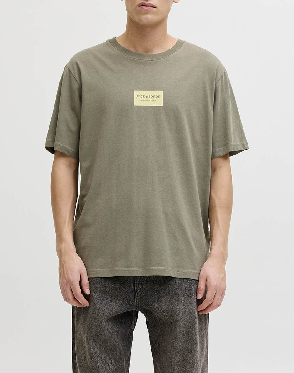 JACK&JONES JJFRANK TEE SS CREW NECK 12288092-Vetiver Khaki