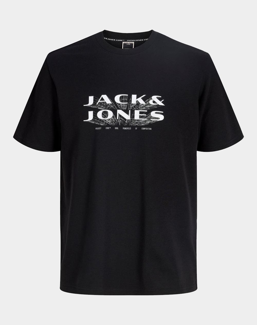 JACK&JONES JCOFUSION JJ BRANDING TEE SS CREW NECK 12289880-BLACK Black