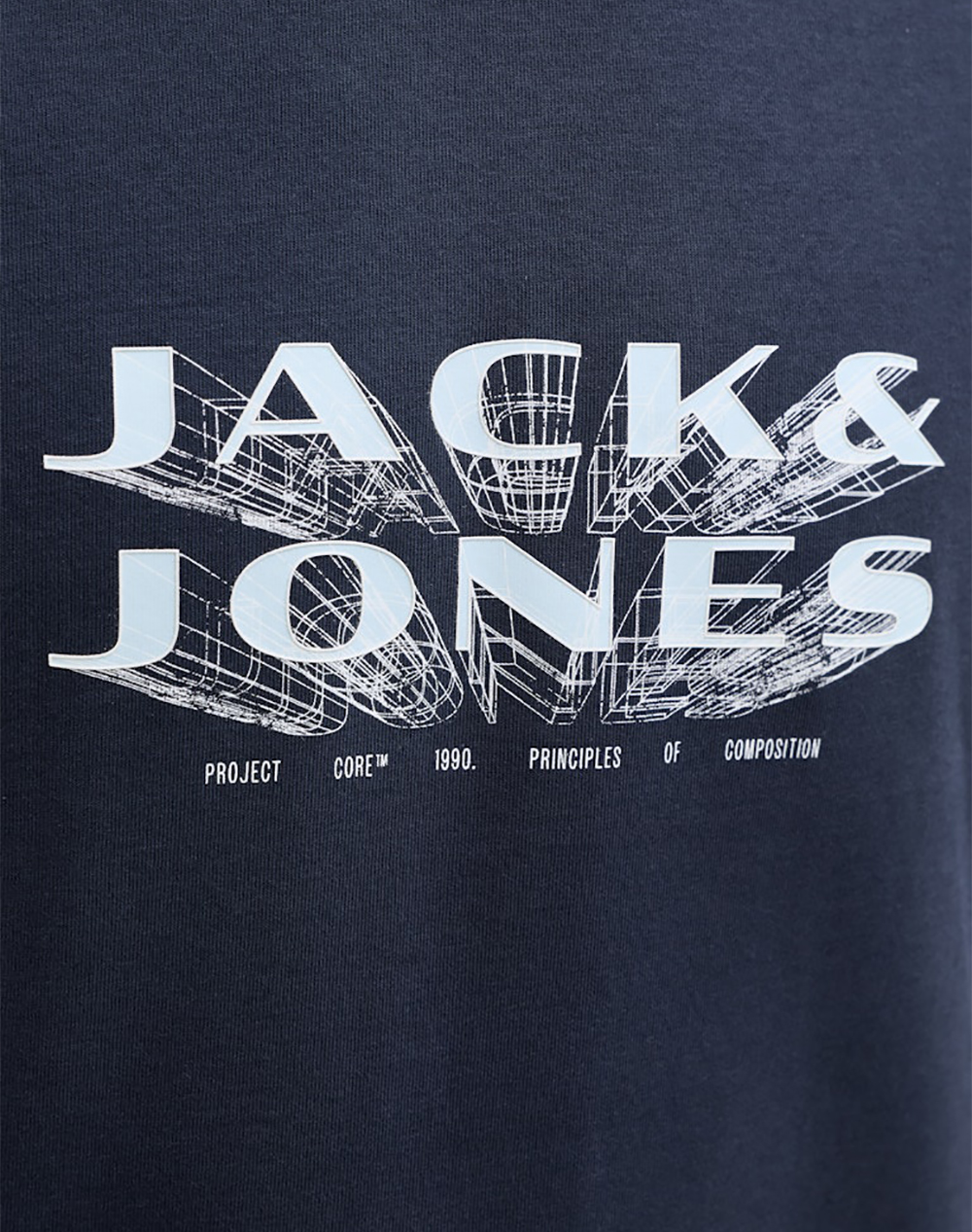 Jack Jones Jcofusion Jj Branding Tee Ss Crew Neck 12289880-Outer Space Darkblue ανδρικά ρούχα μπλούζες T-Shirt Politikos Shop Πολιτικός