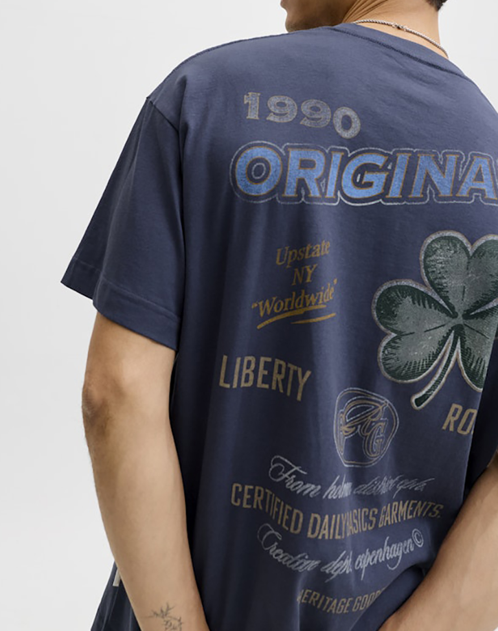 Jack Jones Jorupstate Graphic Back Tee Ss Cn 12291667-Odyssey Gray Mixed ανδρικά ρούχα μπλούζες T-Shirt Politikos Shop Πολιτικός