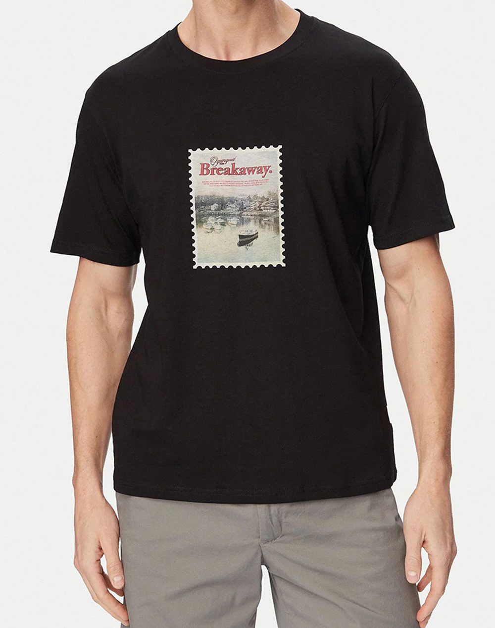 JACK&JONES JORMONTAUK PHOTO TEE SS CN 12290890-BLACK Black