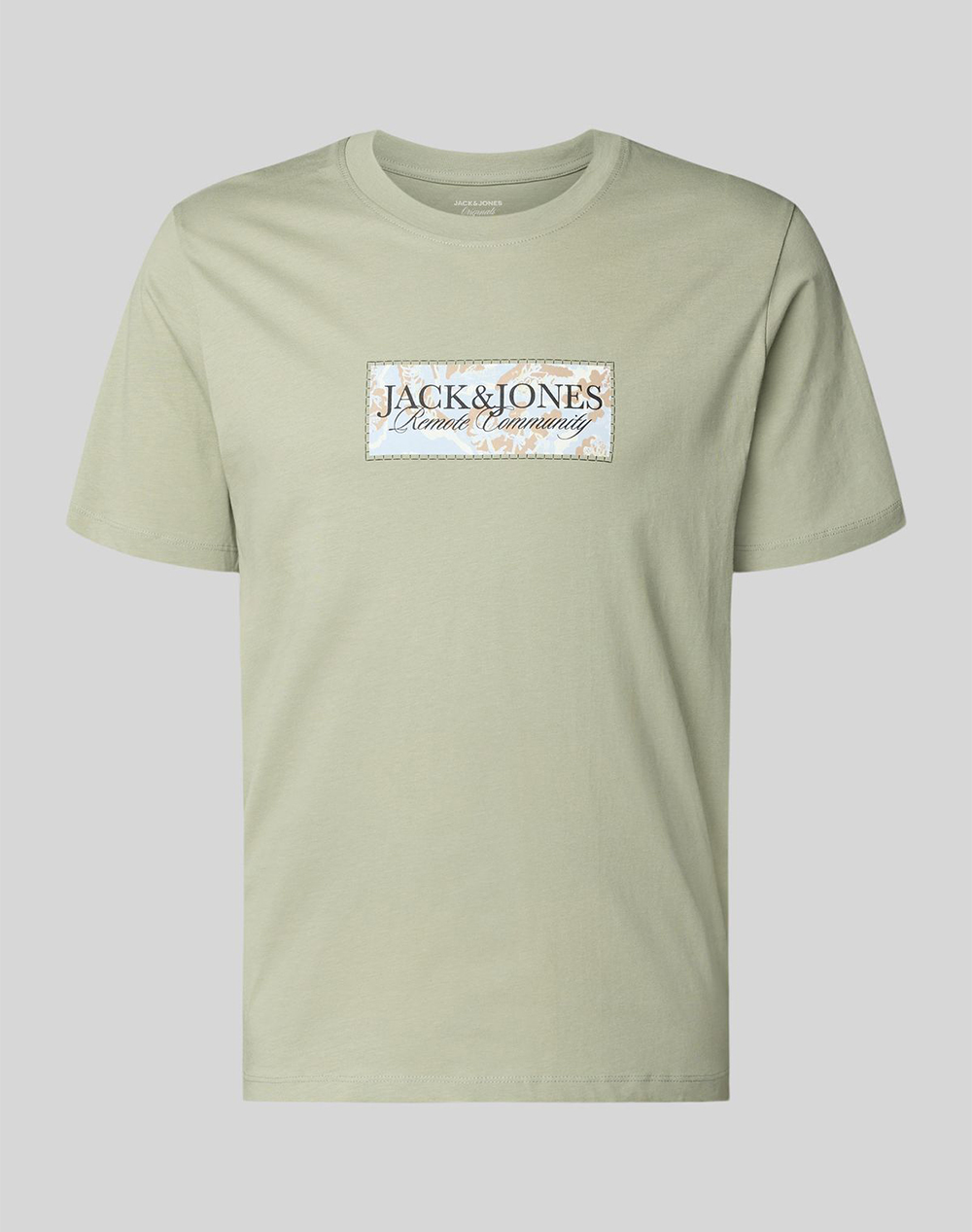 JACK&JONES JORMONTAUK FRONT TEE SS CREW NECK FST 12297890-SEAGRASS MintGreen