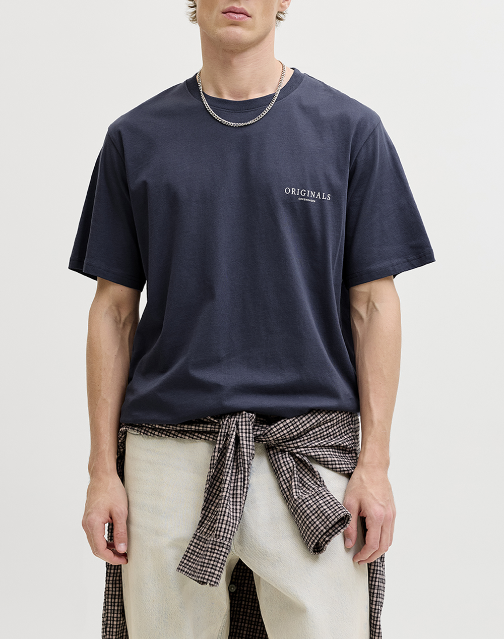 JACKL&JONES JORMONTAUK AOP BACK TEE SS CREW NECK SN 12292148-Odyssey Gray DarkGray