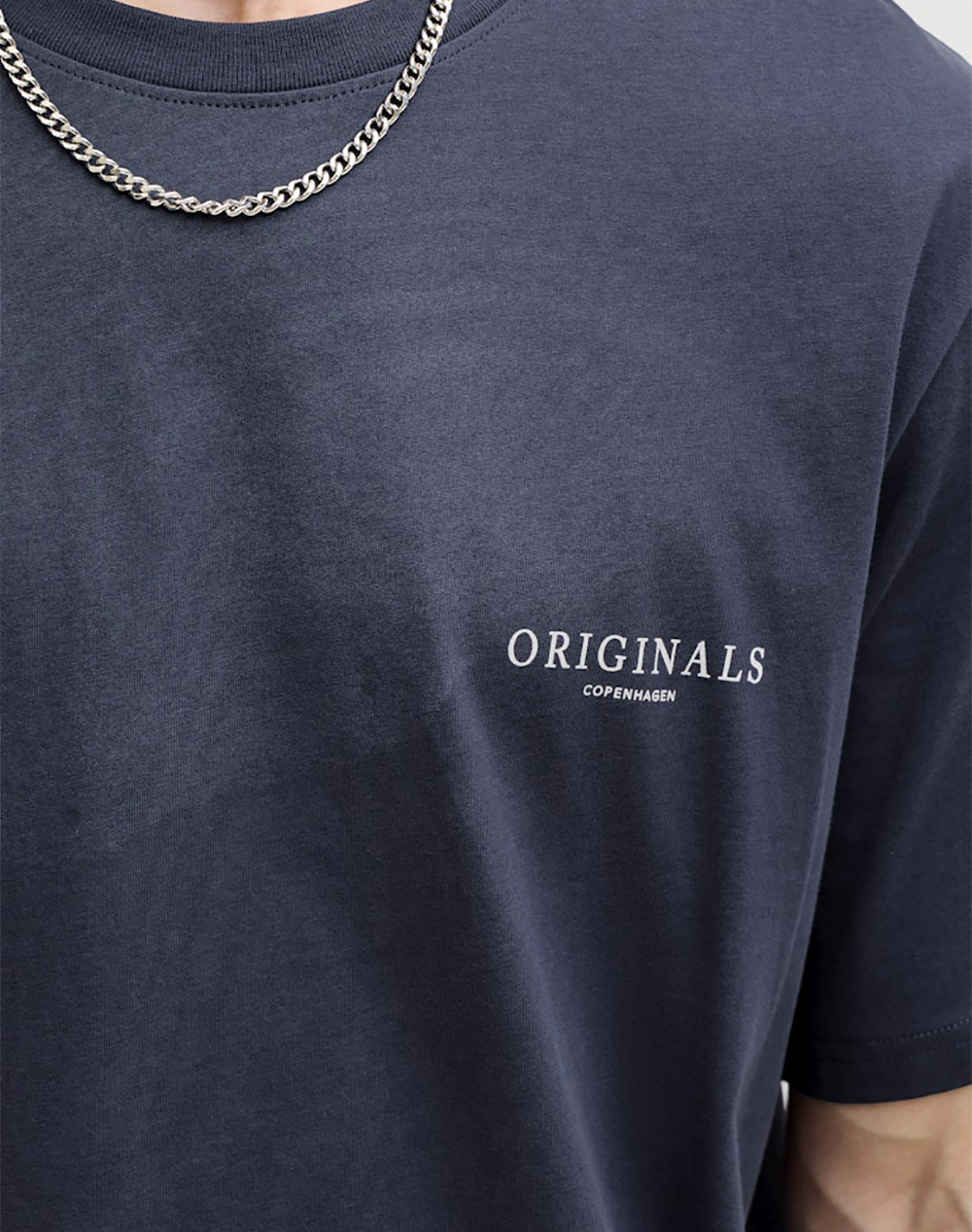 Jackl Jones Jormontauk Aop Back Tee Ss Crew Neck Sn 12292148-Odyssey Gray Darkgray ανδρικά ρούχα μπλούζες T-Shirt Politikos Shop Πολιτικός