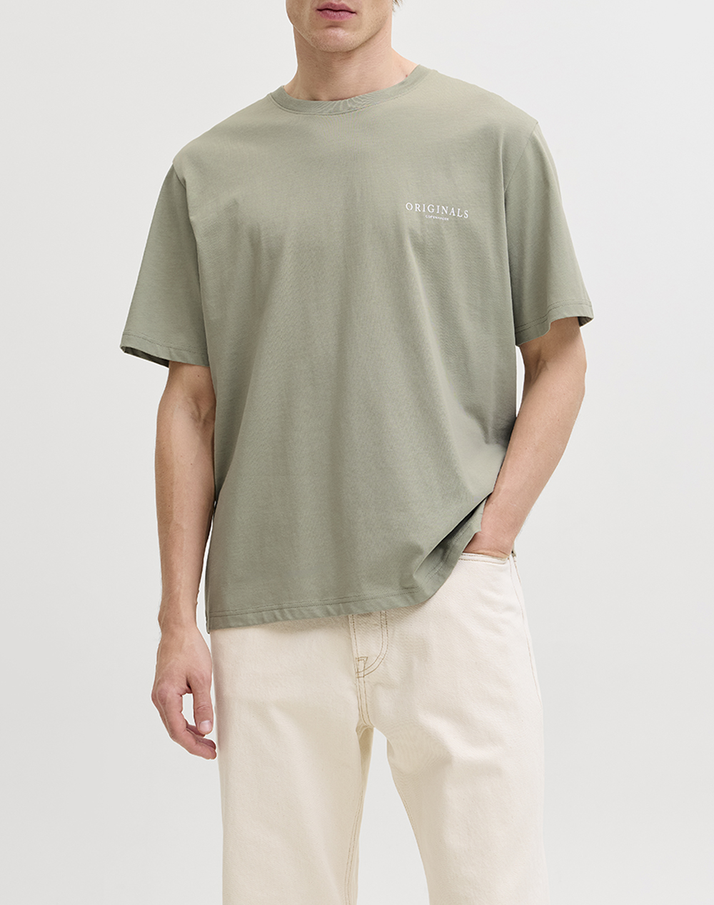 JACKL&JONES JORMONTAUK AOP BACK TEE SS CREW NECK SN 12292148-SEAGRASS LightGreen