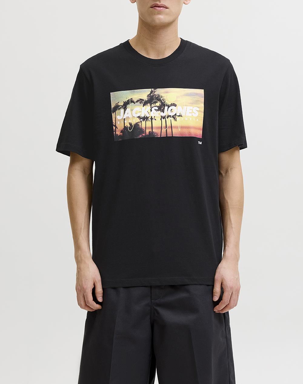 JACK&JONES JJINDIANA TEE SS CREW NECK LN 12288112-BLACK Black