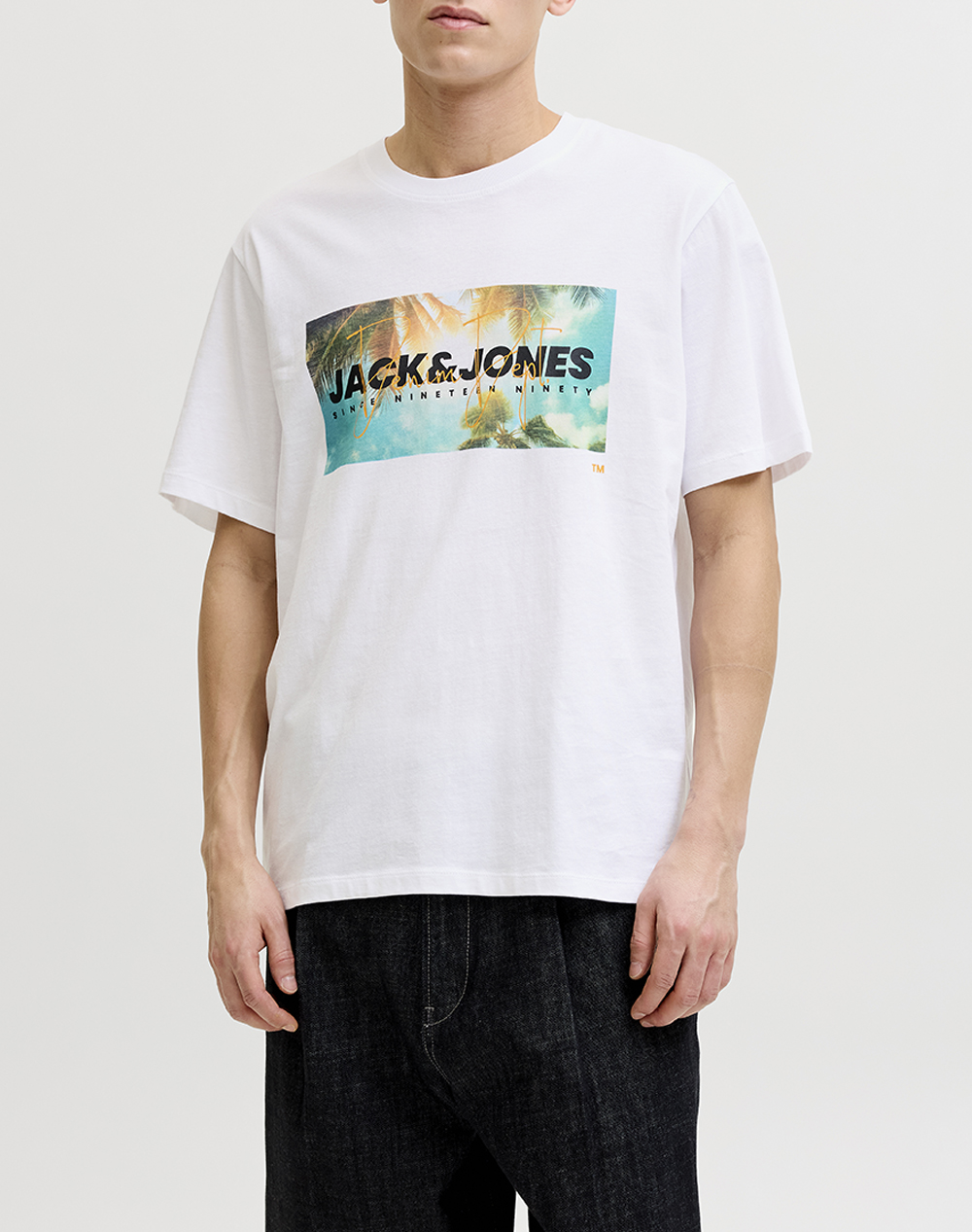 JACK&JONES JJINDIANA TEE SS CREW NECK LN 12288112-BRIGHT WHITE White