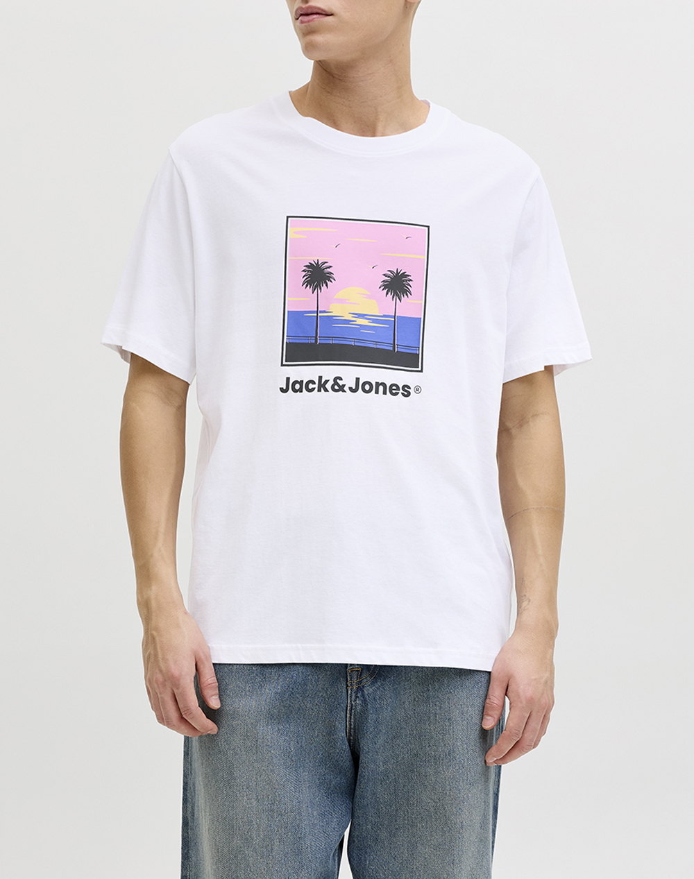 JACK&JONES JJPERRY TEE SS CREW NECK 12288351-BRIGHT WHITE White