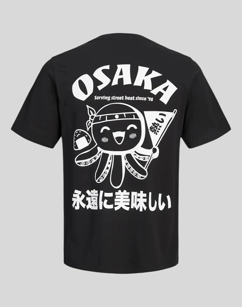 JACK&JONES JJOSAKA BACK PRINT TEE SS CREW NECK 12297699-BlackOSAKA Black