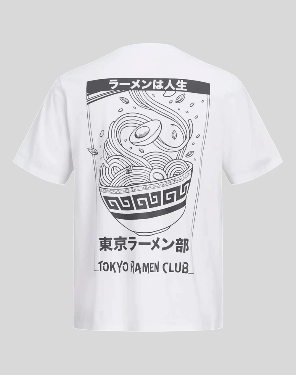 JACK&JONES JJOSAKA BACK PRINT TEE SS CREW NECK 12297699-Bright WhiteRAMEN White