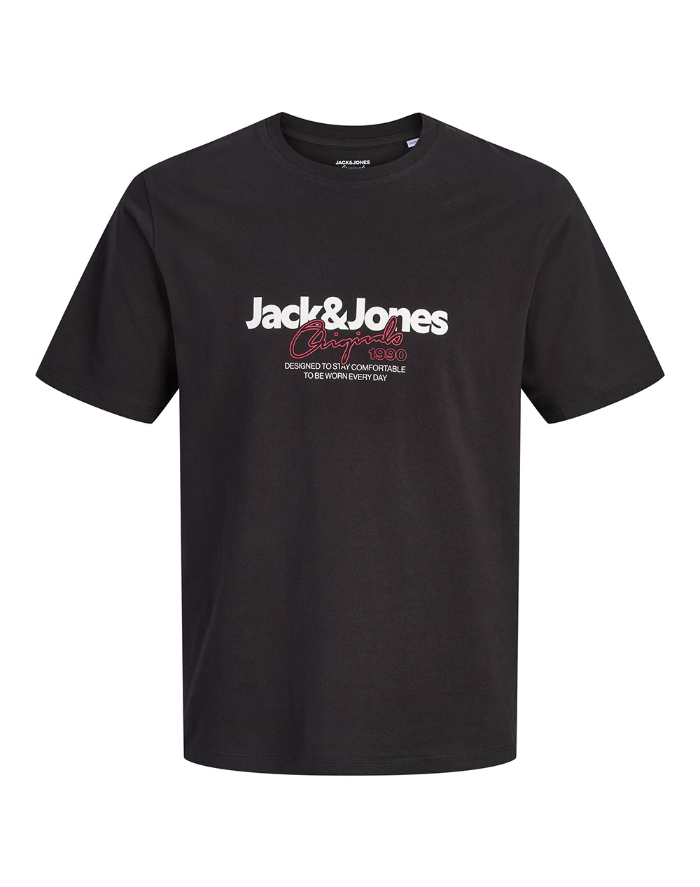 JACK&JONES JORCASSIS TEE SS CREW NECK FST 12301961-BLACK Black
