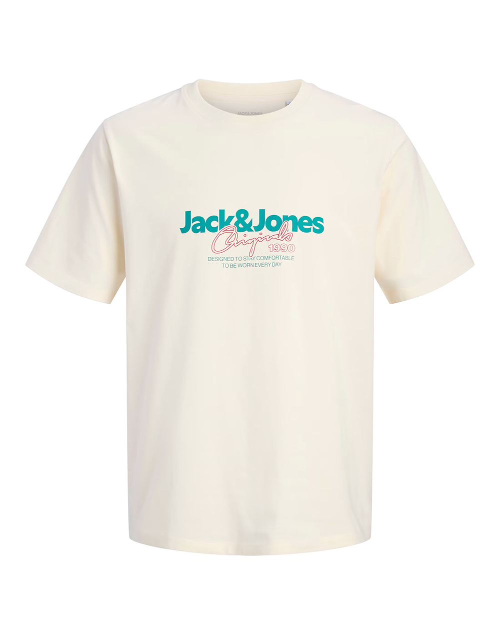 JACK&JONES JORCASSIS TEE SS CREW NECK FST 12301961-Antique White Cream