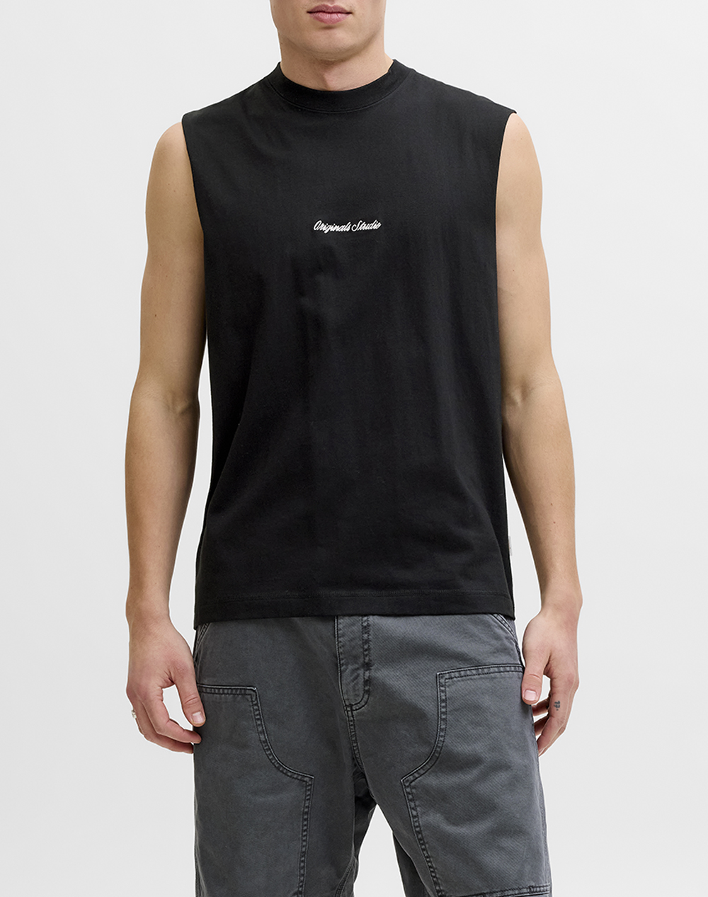 JACK&JONES JORNORREBRO EMB TEE SL CREW NECK LN 12292009-BLACK Black