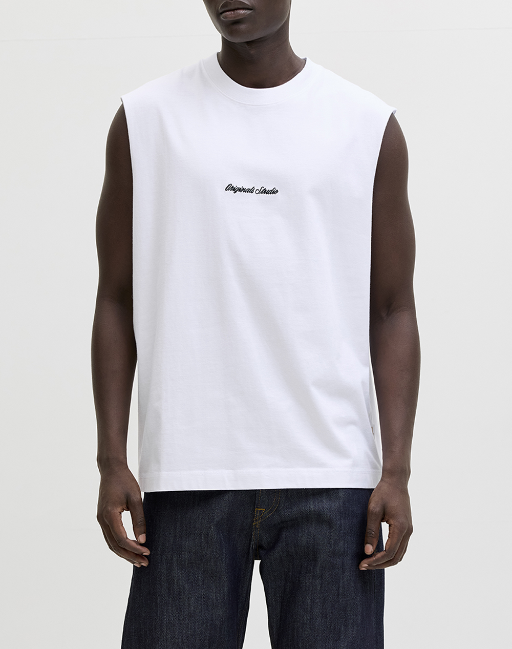 JACK&JONES JORNORREBRO EMB TEE SL CREW NECK LN 12292009-BRIGHT WHITE White