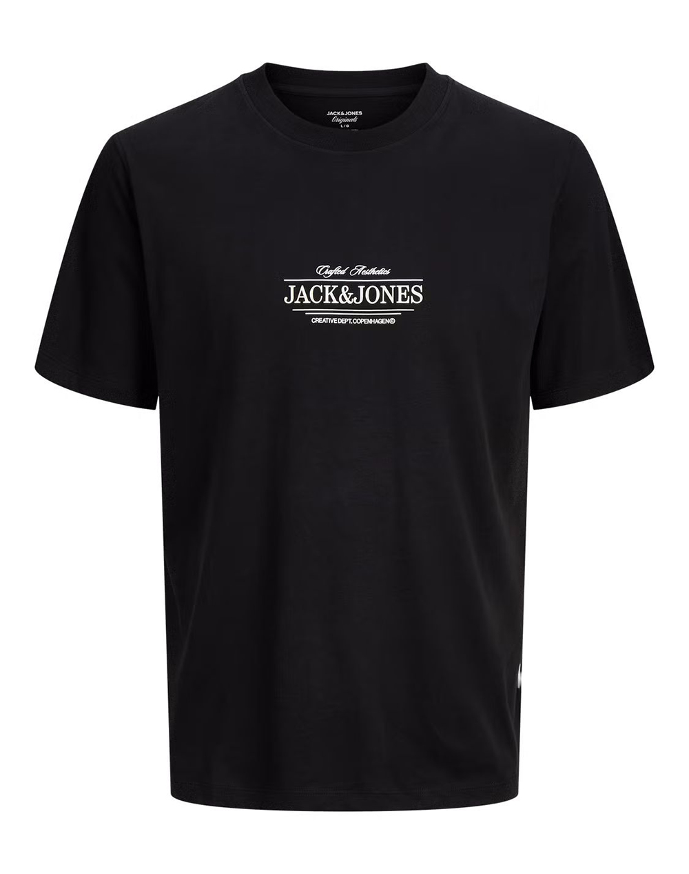 JACK&JONES JORCASSIS MINIMAL TEE SS CREW NECK 12295049-BLACK Black