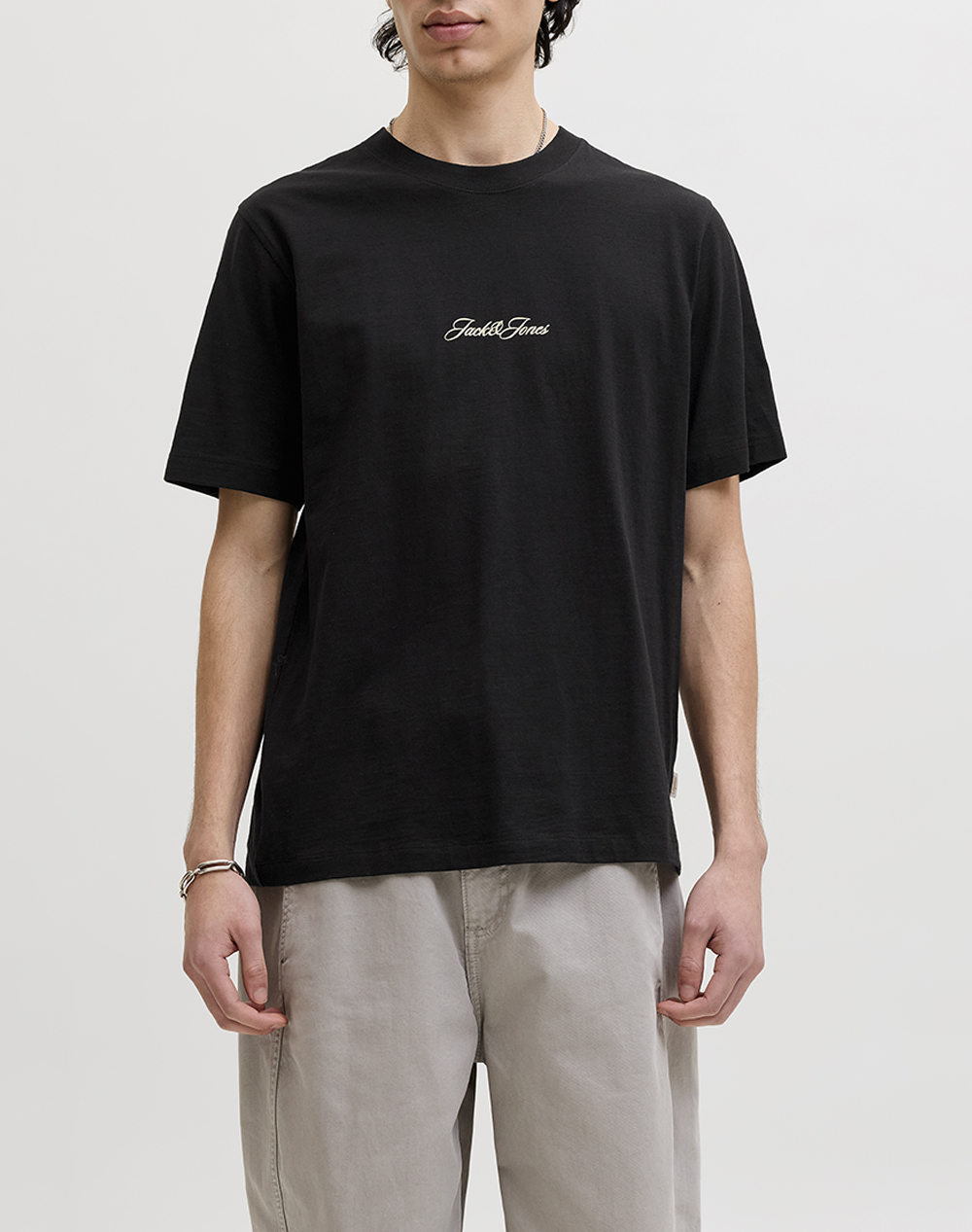 JACK&JONES JORCASSIS AOP ELEMENT TEE SS CN 12295061-BLACK Black