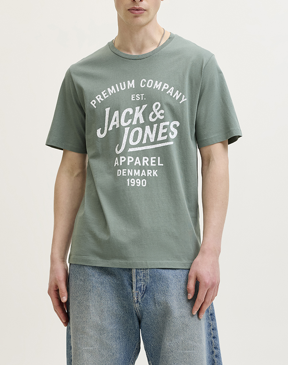 JACK&JONES JPRBLUZANE SS TEE FST 12302467-Laurel Wreath Khaki
