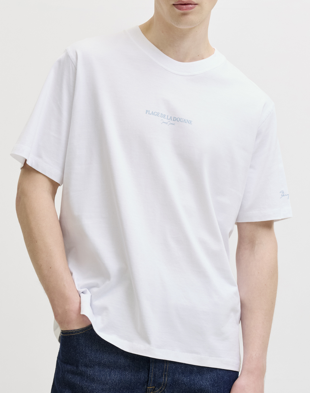 JACK&JONES JORHYERES BACK ELEMENT TEE SS CREW 12295190-BRIGHT WHITE White