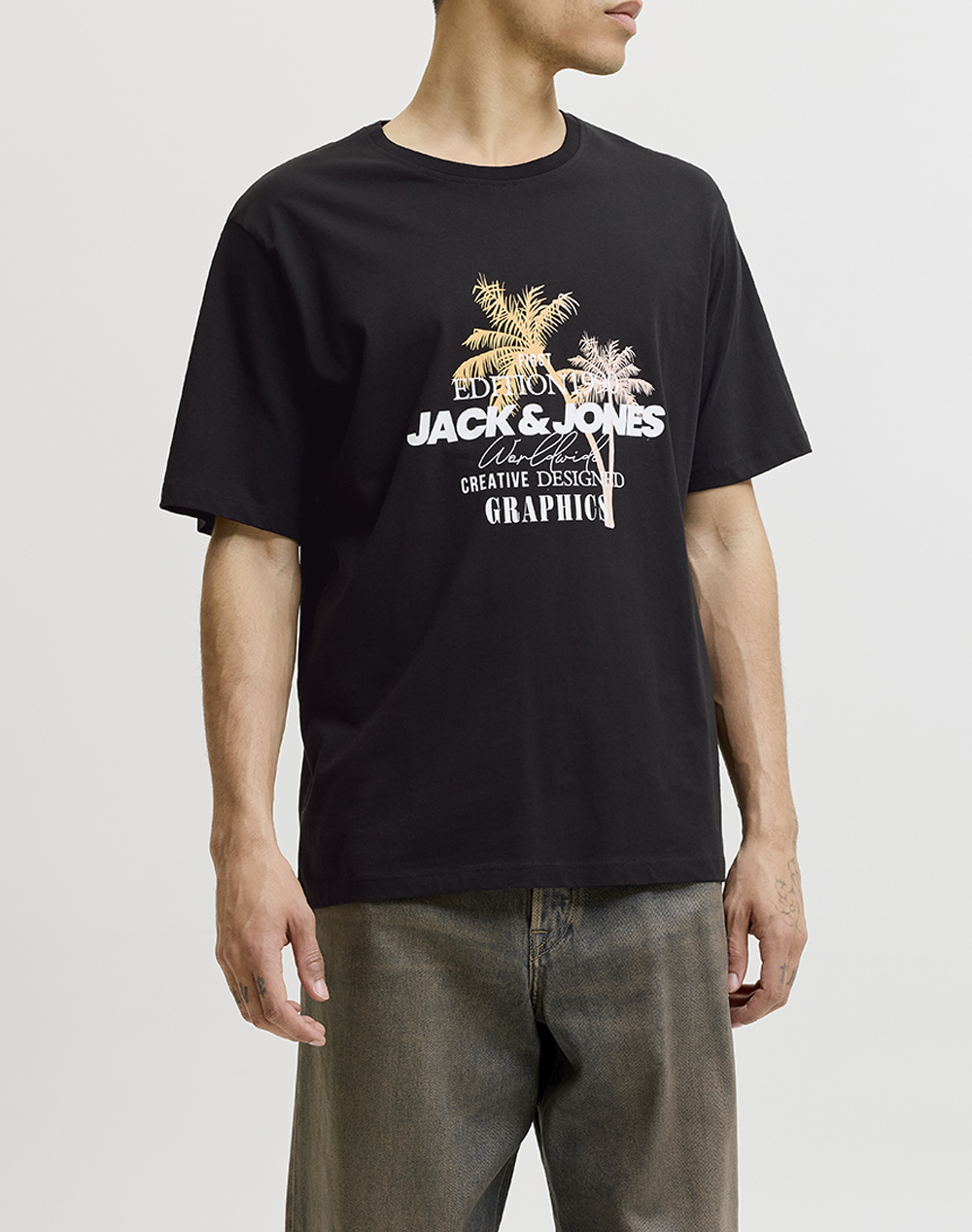 JACK&JONES JJGRADIENT PRINT TEE SS CREW NECK LN 12288094-BLACK Black