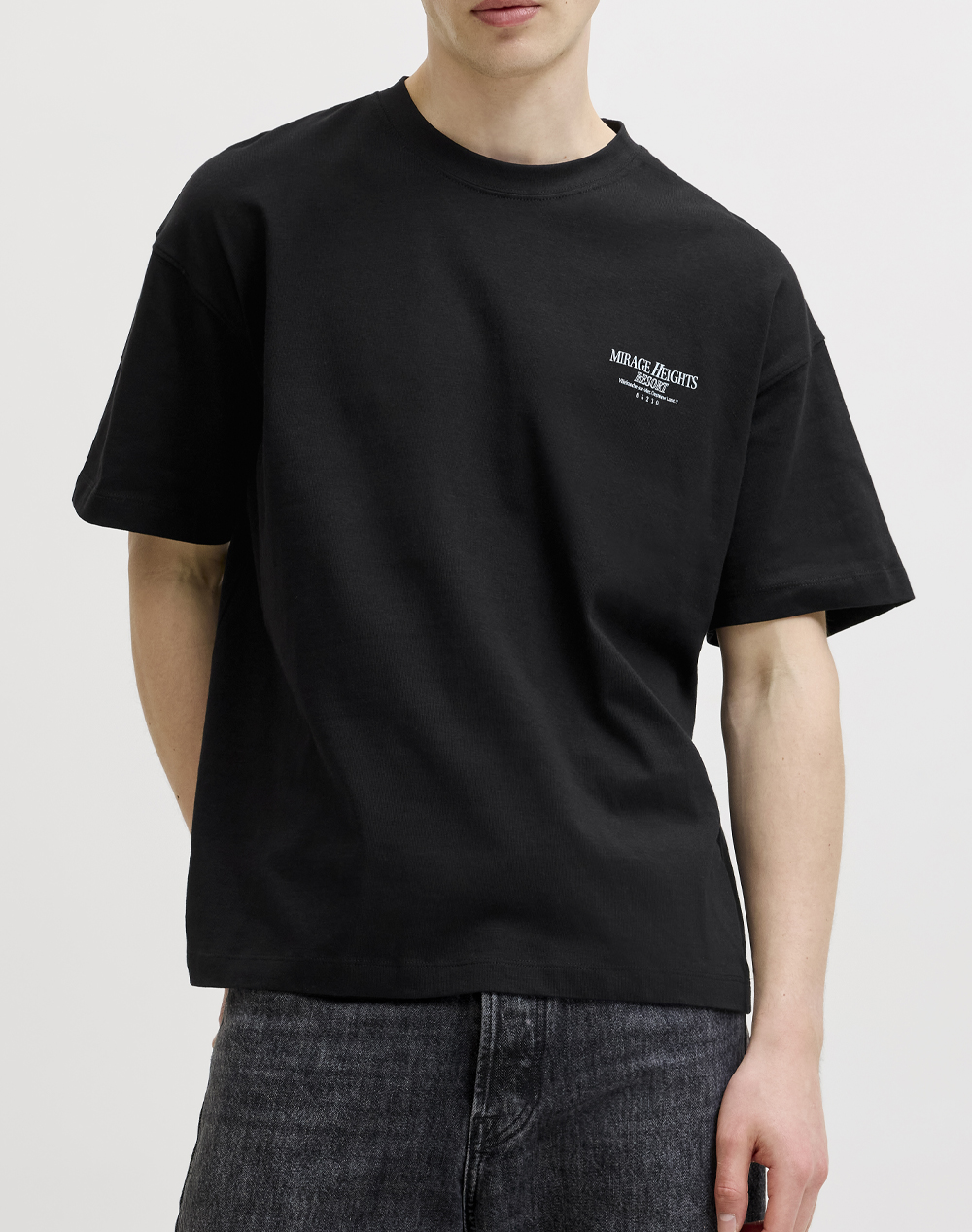JACK & JONES JORSANREMO BACK TEE SS CREW NECK SN 12296724-BLACK Black