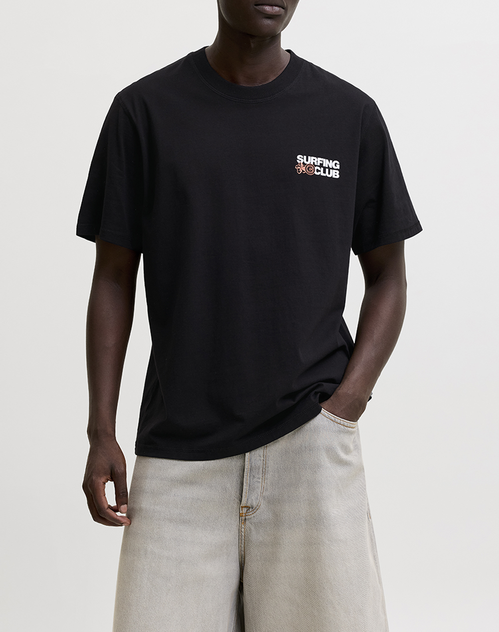JACK&JONES JCOMARINA BACK PRINT TEE SS CREW NECK 12295594-BLACK Black