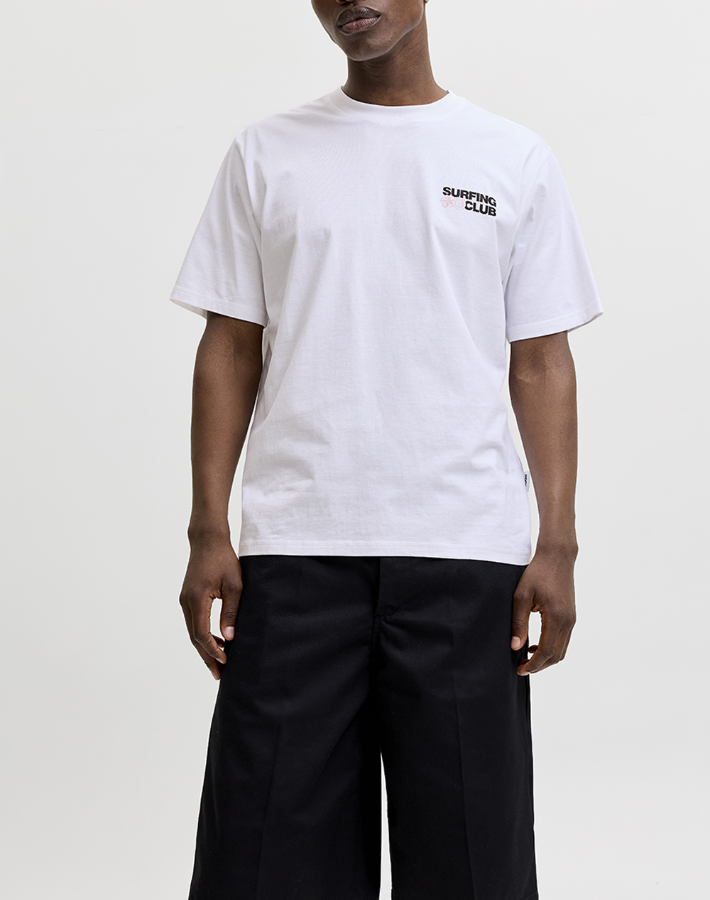 Jack Jones Jcomarina Back Print Tee Ss Crew Neck 12295594-Bright White ανδρικά ρούχα μπλούζες T-Shirt Politikos Shop Πολιτικός