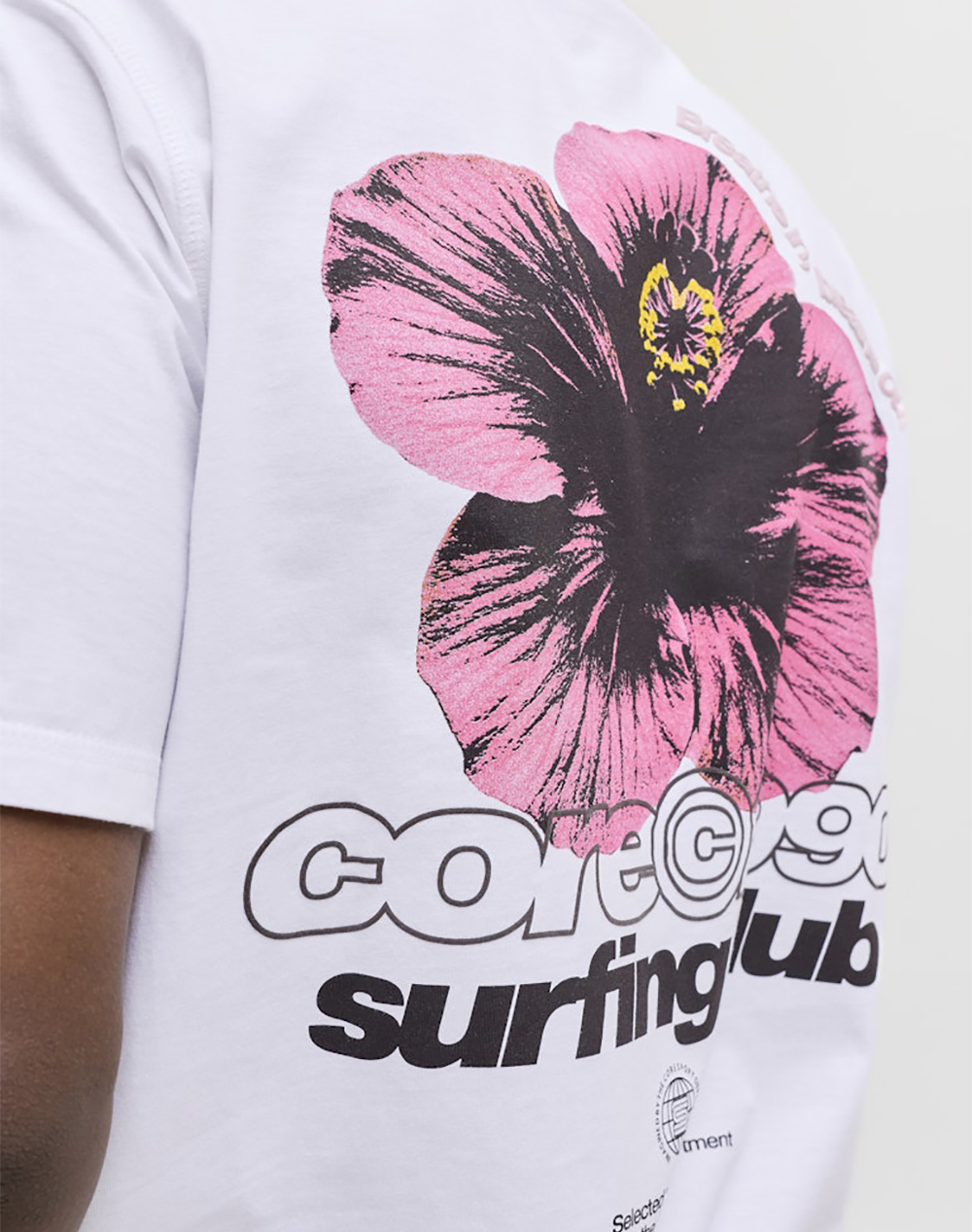 Jack Jones Jcomarina Back Print Tee Ss Crew Neck 12295594-Bright White ανδρικά ρούχα μπλούζες T-Shirt Politikos Shop Πολιτικός
