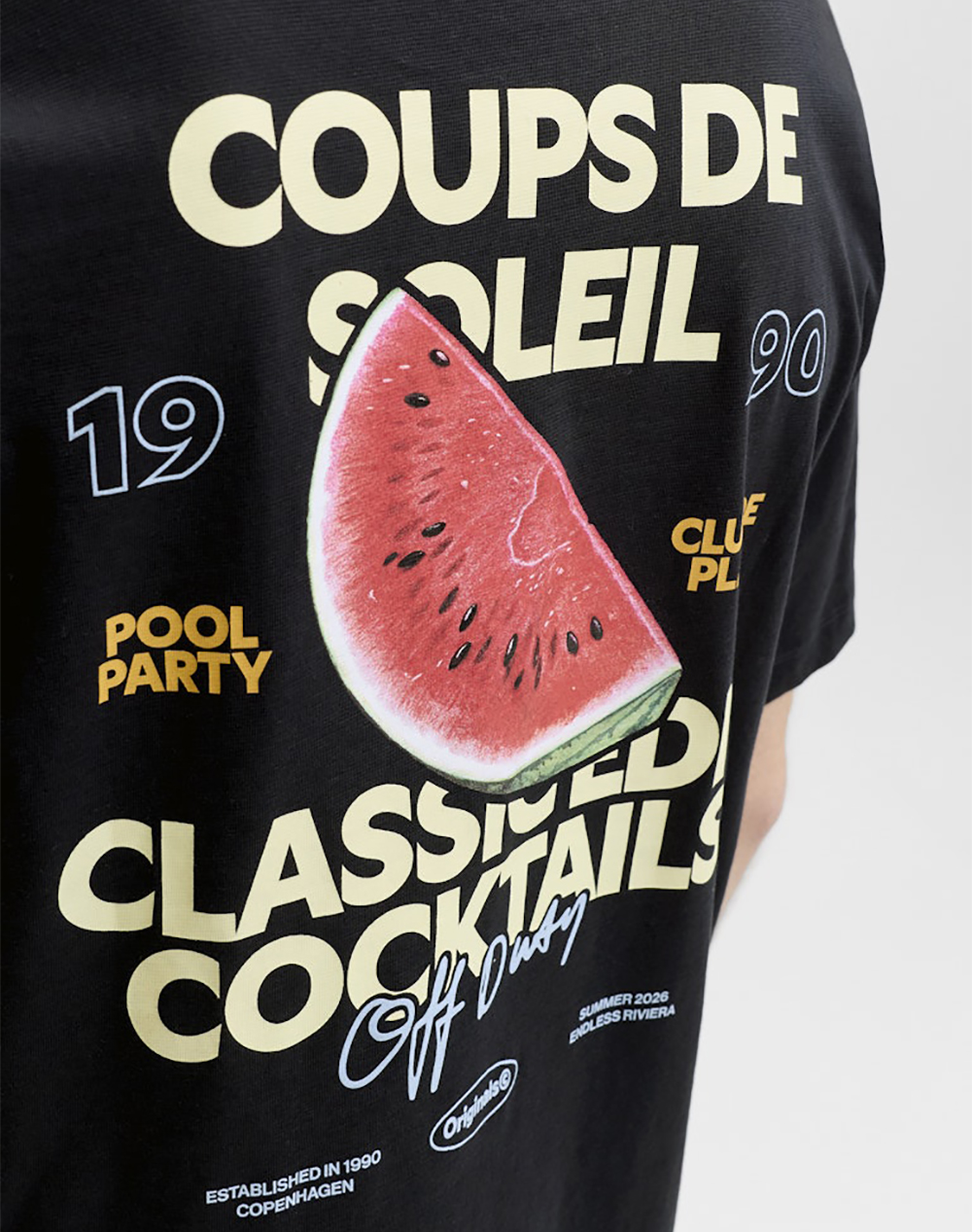 Jack Jones Jorriviera Vintage Poster Back Tee Ss Cn 12295202-Black Black ανδρικά ρούχα μπλούζες T-Shirt Politikos Shop Πολιτικός