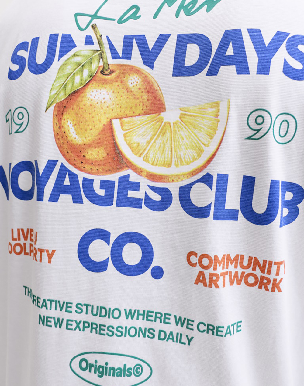 Jack Jones Jorriviera Vintage Poster Back Tee Ss Cn 12295202-Bright White ανδρικά ρούχα μπλούζες T-Shirt Politikos Shop Πολιτικός